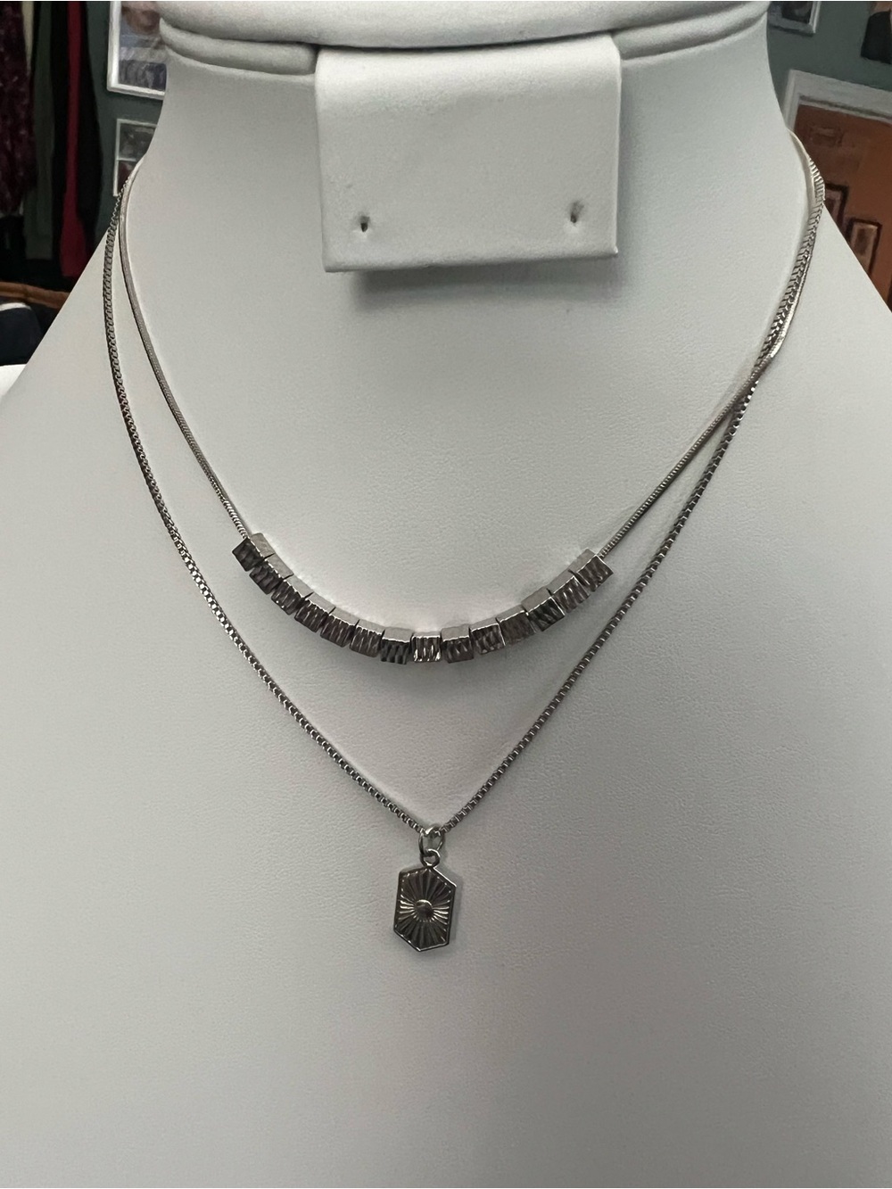 Paparazzi Silvertone Layered Necklace